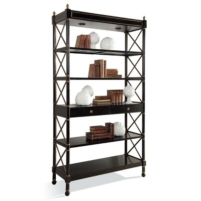 Masterpiece 90" H x 48" W Solid Wood Etagere Bookcase - Image 0