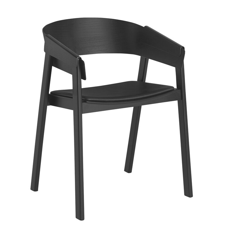 Muuto Cover Chair Color: Refine Leather - Black/Black - Image 0