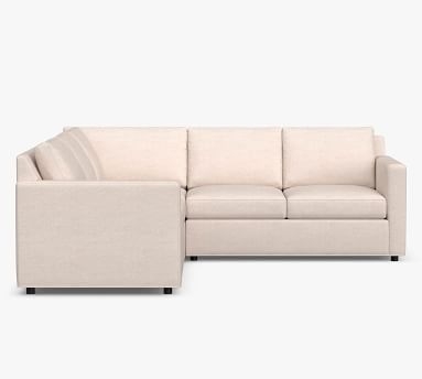 Sanford Square Arm Upholstered 3-Piece L-Shaped Corner Sectional, Polyester Wrapped Cushions, Performance Heathered Tweed Pebble - Image 3