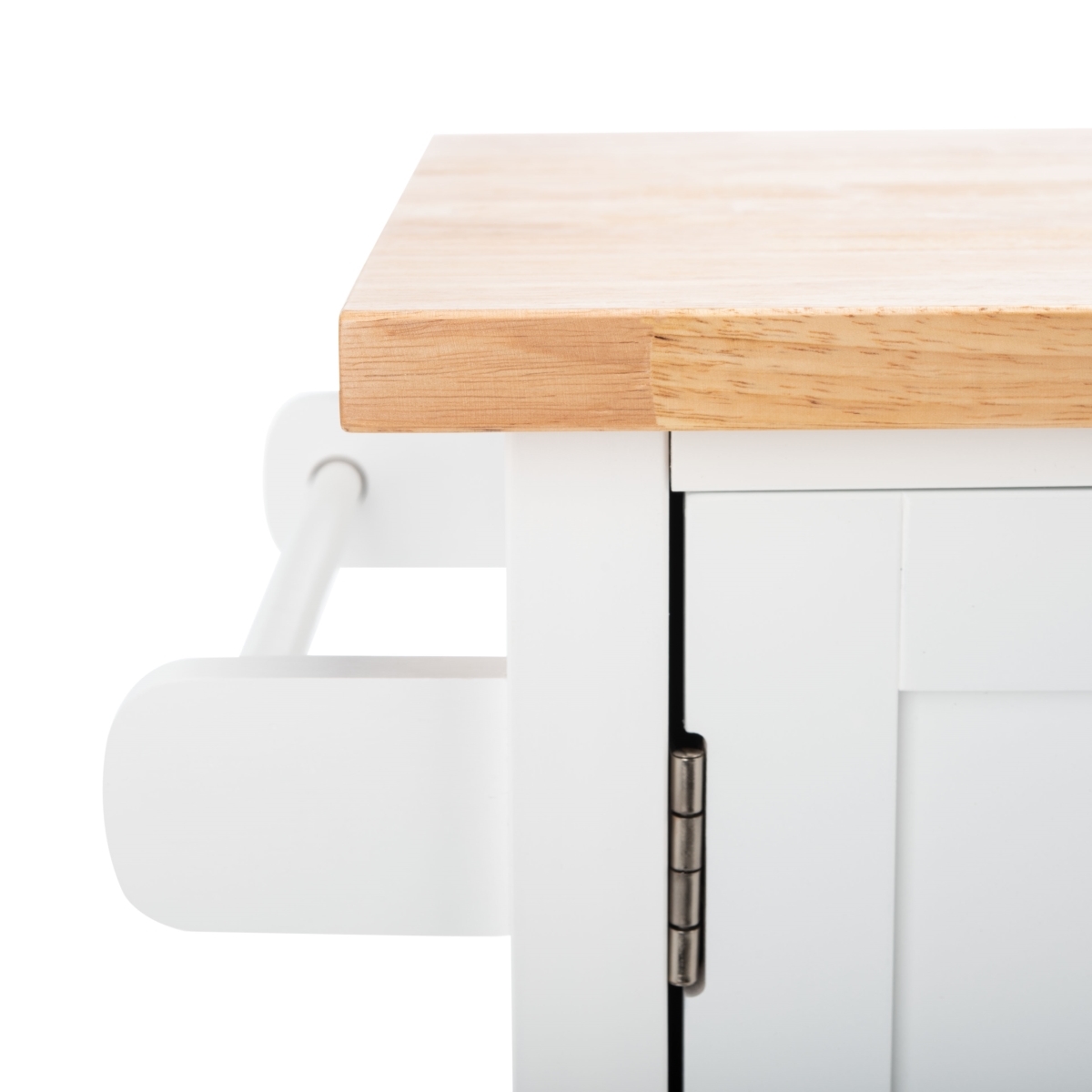 Kesler 2 Door 1 Shelf Cart - White / Natural - Safavieh - Image 2