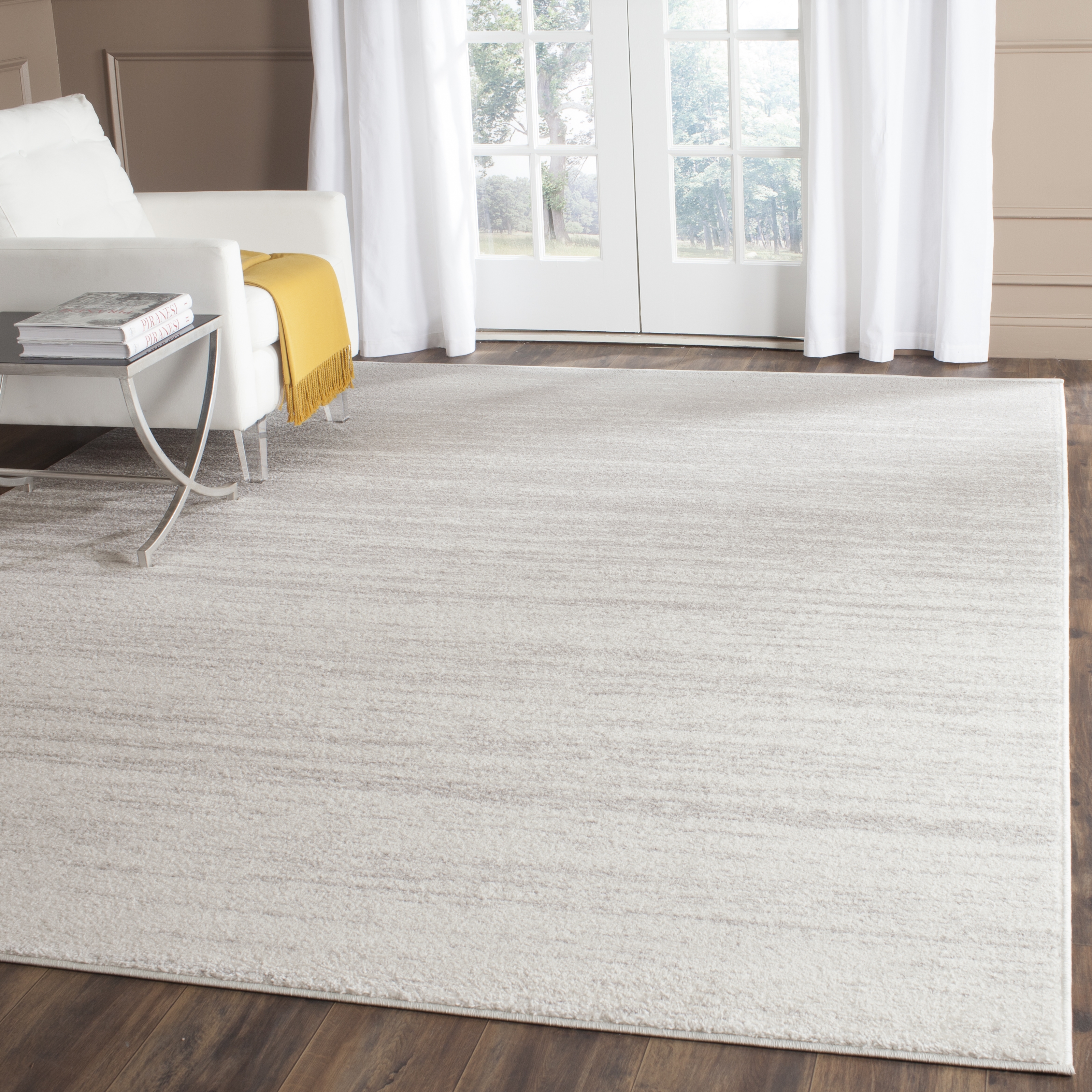 Arlo Home Woven Area Rug, ADR113B, Ivory/Silver,  8' X 10' - Image 1