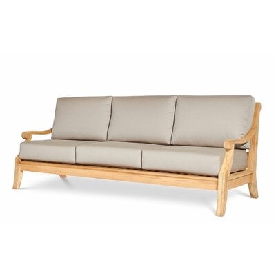 Sonoma Teak Sofa With Cushion In Antique Beige - Image 0