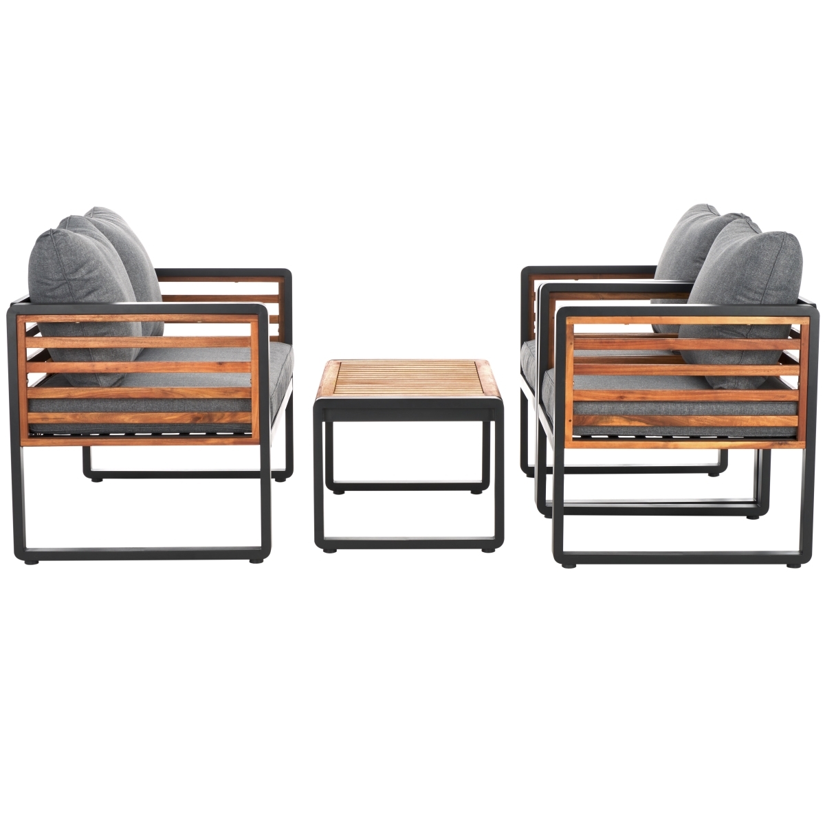Indoor-Outdoor Vesta 4 Pc Living Set - Black/Grey - Safavieh - Image 6
