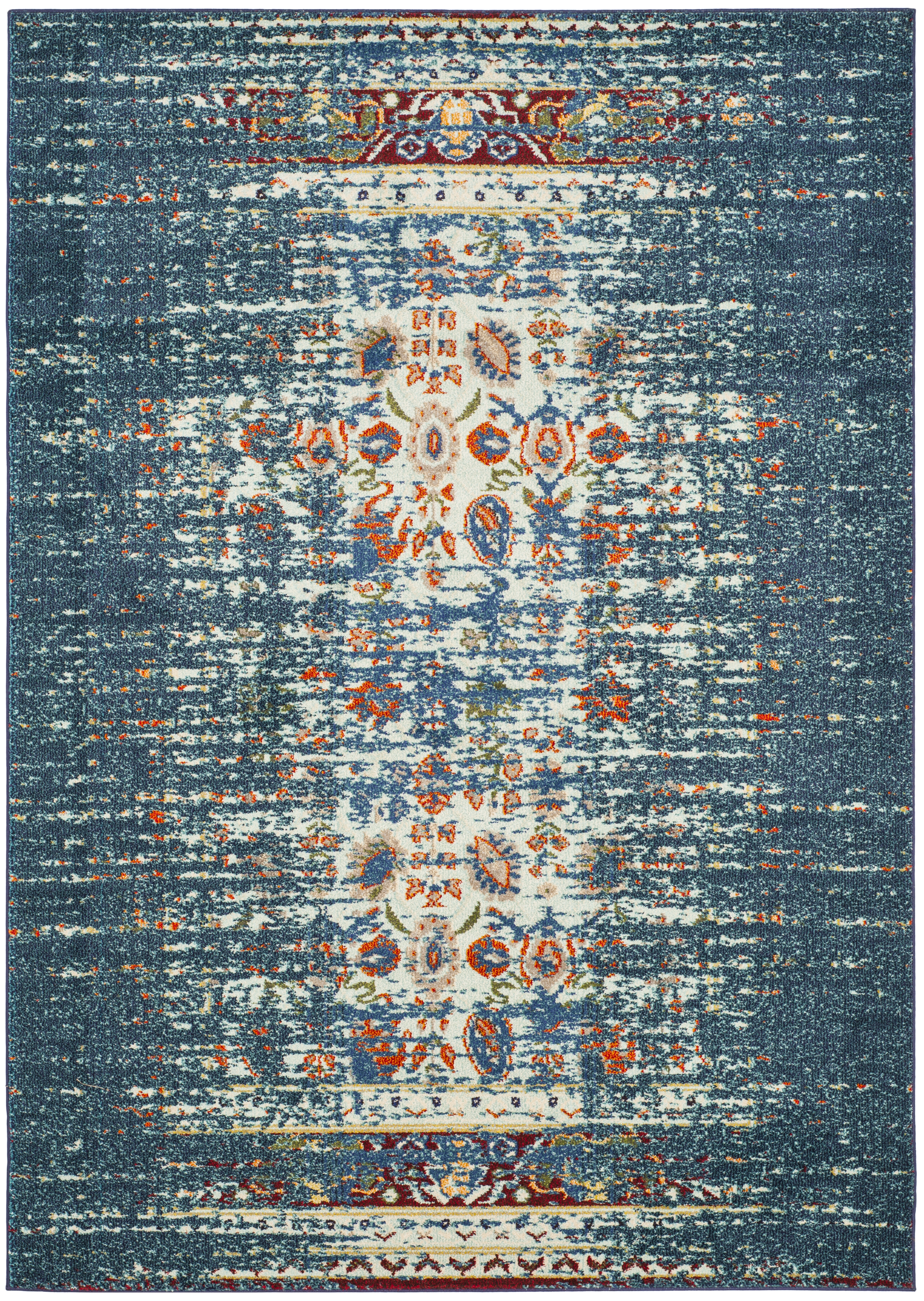 Arlo Home Woven Area Rug, MNC208V, Blue/Ivory,  4' X 5' 7" - Image 0