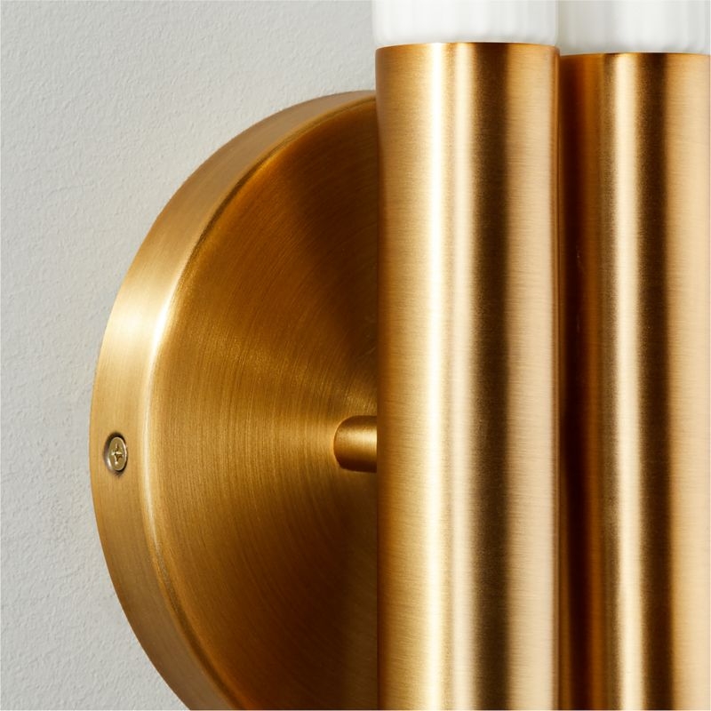 Bella Fluted Brass Wall Sconce RESTOCK Mid March 2021 - Image 3