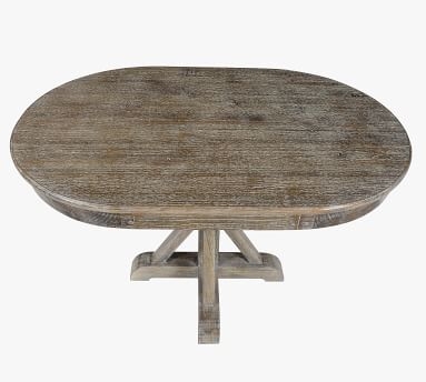 Hyeres Oval Pedestal Dining Table, Lime Wash Brown - Image 2