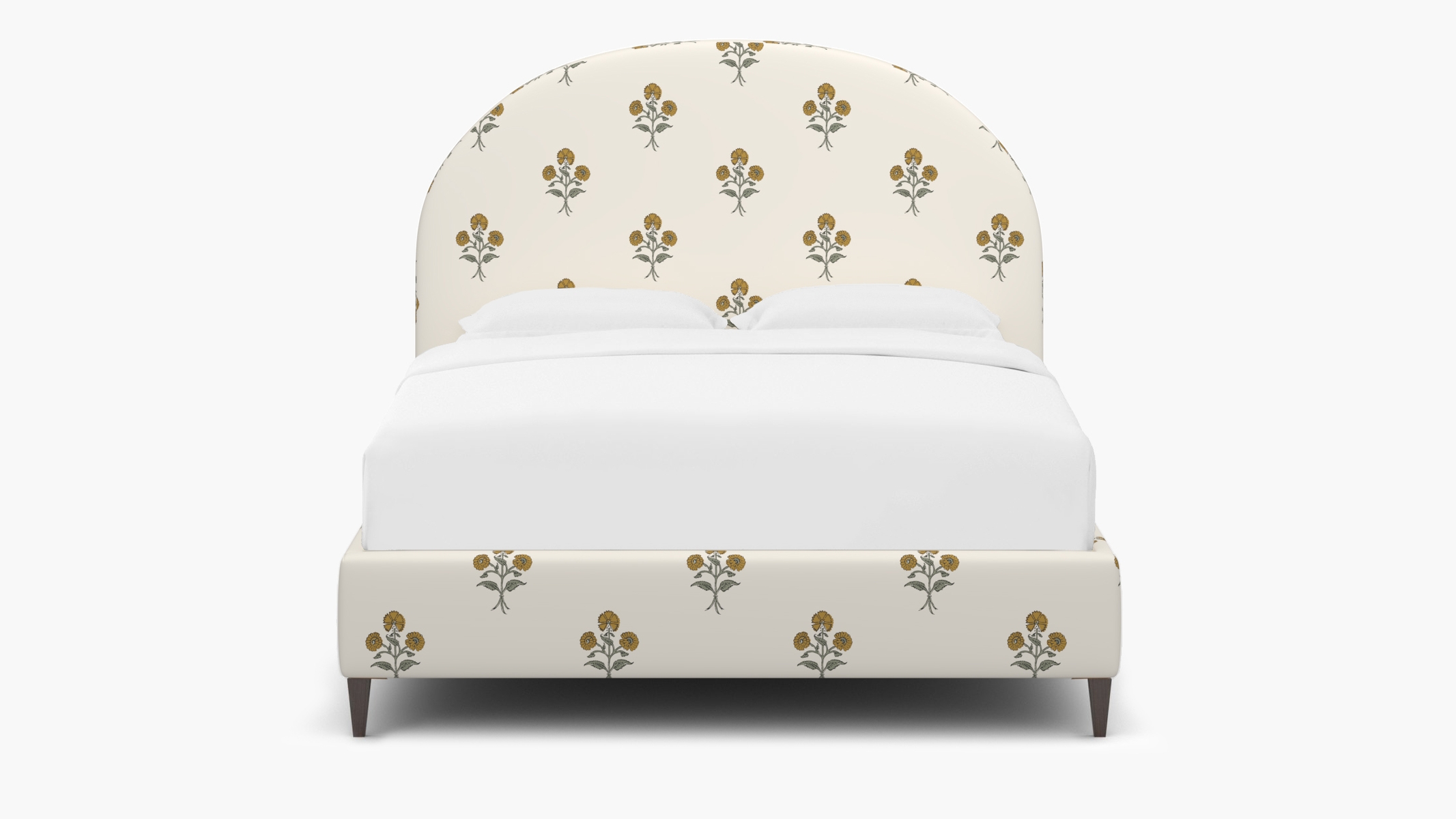 Demilune Bed, Marigold Delphine, Espresso Square Tapered Leg, Twin - Image 0