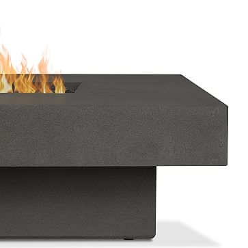 Concrete Lipped Rectangle Fire Table, 72", Flint - Image 2