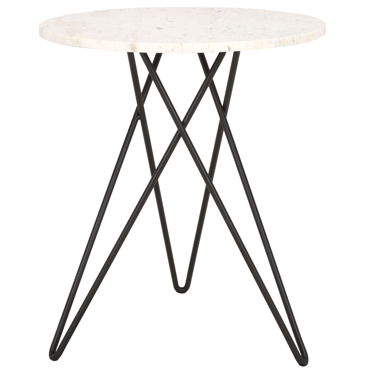 Cade Marble Side Table - White Marble / Black - Safavieh - Image 6