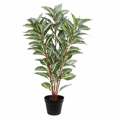 Artificial Real Zebra Touch Floor Foliage Tree in Pot - Image 0