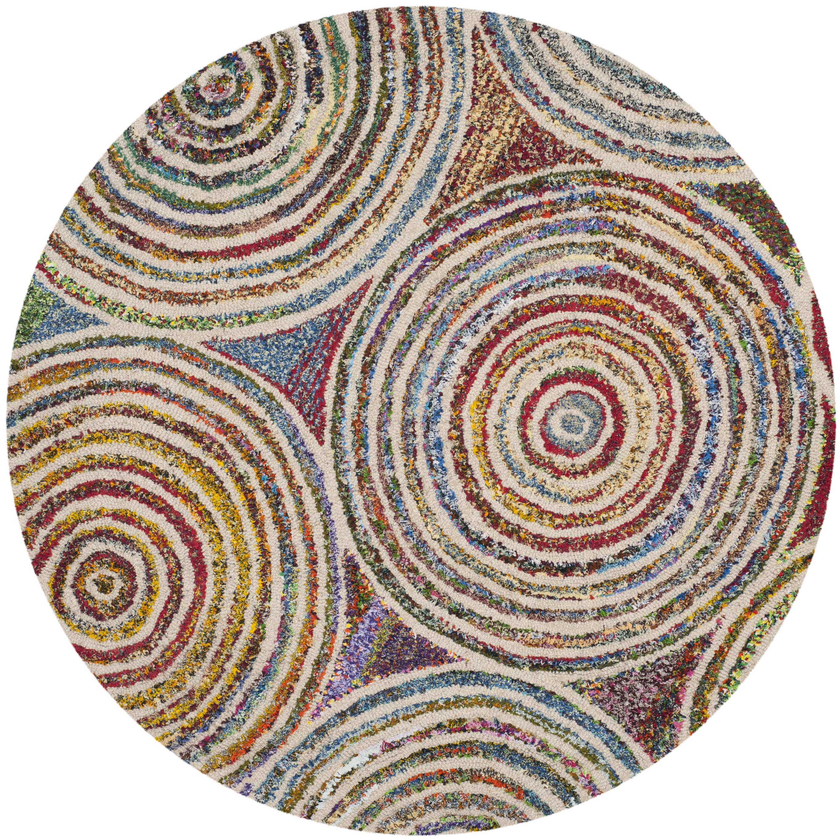 Arlo Home Hand Tufted Area Rug, NAN610A, Beige,  4' X 4' Round - Image 0
