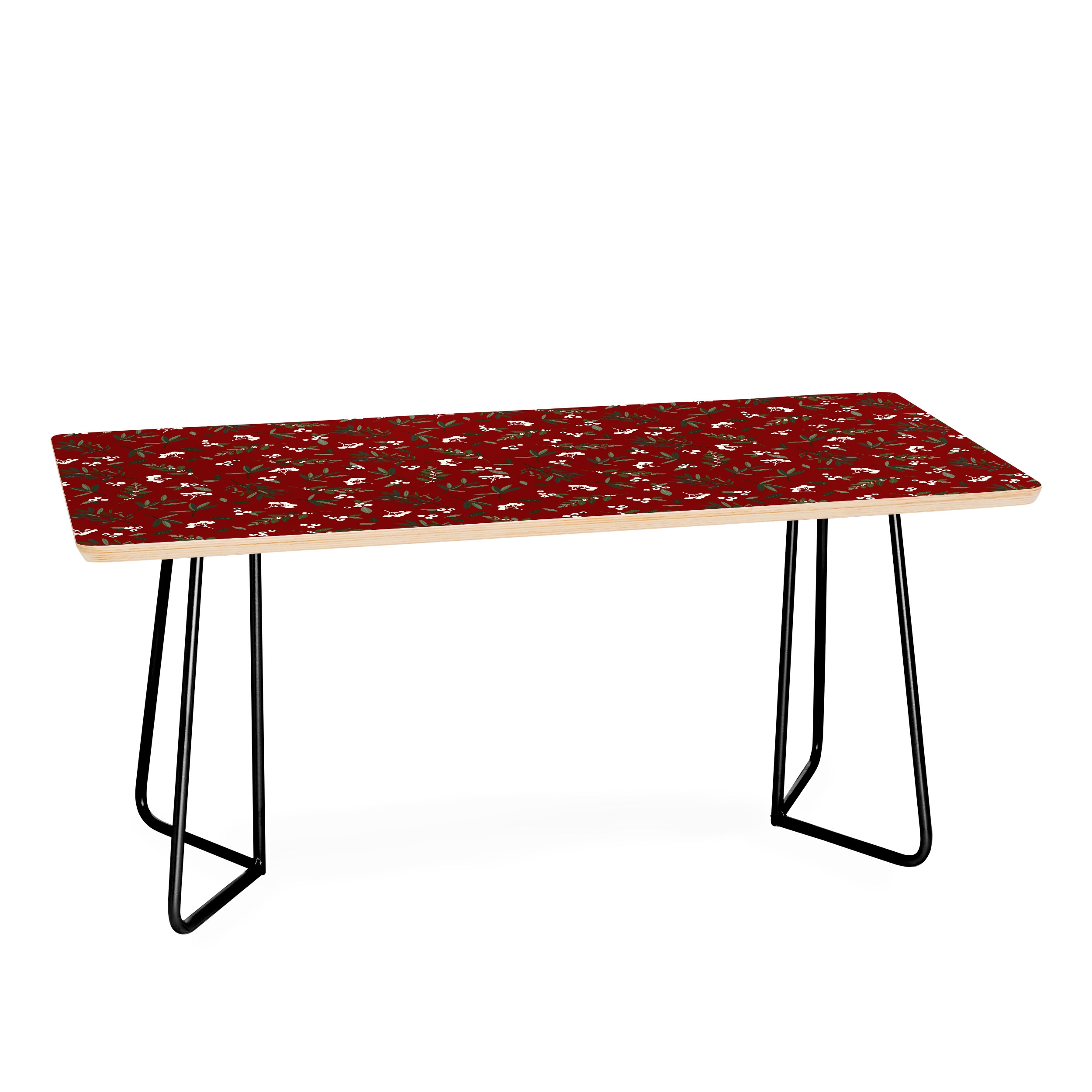 Nordic Olive Red by Iveta Abolina - Coffee Table Black Aston Legs - Image 1