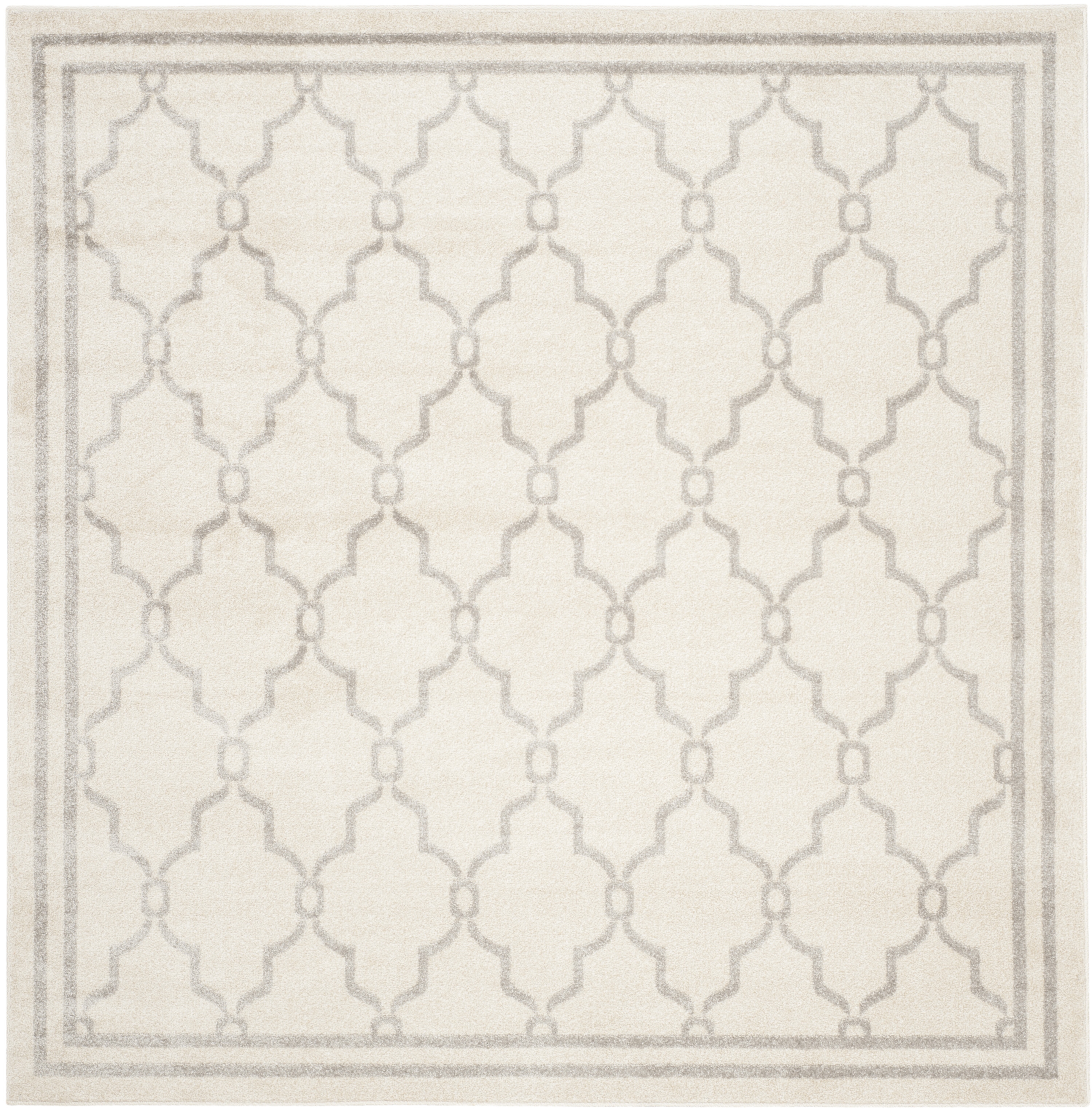 Arlo Home Indoor/Outdoor Woven Area Rug, AMT414E, Ivory/Light Grey,  5' X 5' Square - Image 0