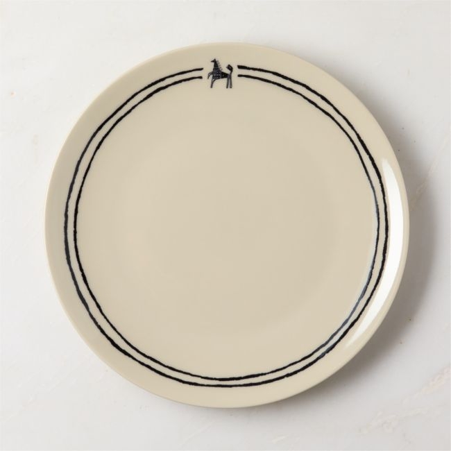 Corvo White and Black Patterned Dinner Plate by Ackerman - Image 0