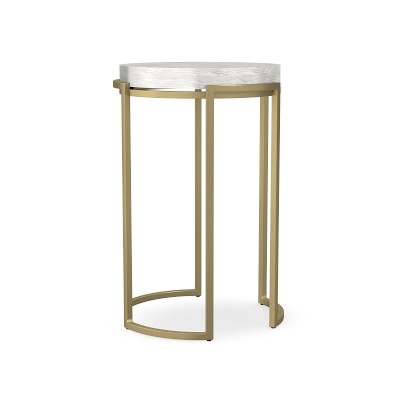 Lago Accent Table. Acrylic, Clear, Antique Brass - Image 5