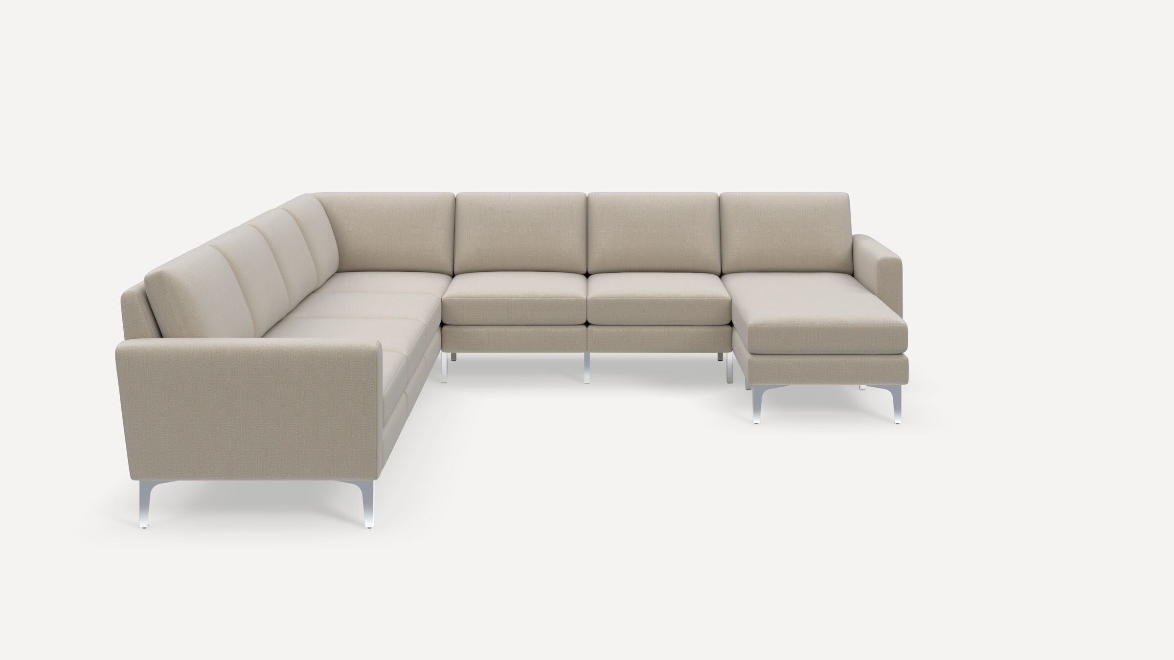 Nomad 7-Seat Corner Sectional with Chaise - Georgia Clay - Performance Chenille / Chrome - Metal / Block - Image 0