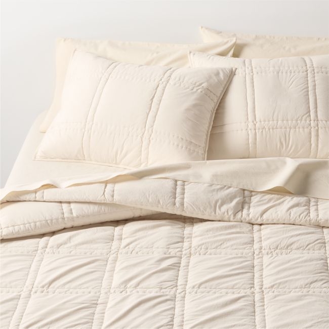 Favorite Washed Organic Cotton Percale Undyed King Comforter - Image 0