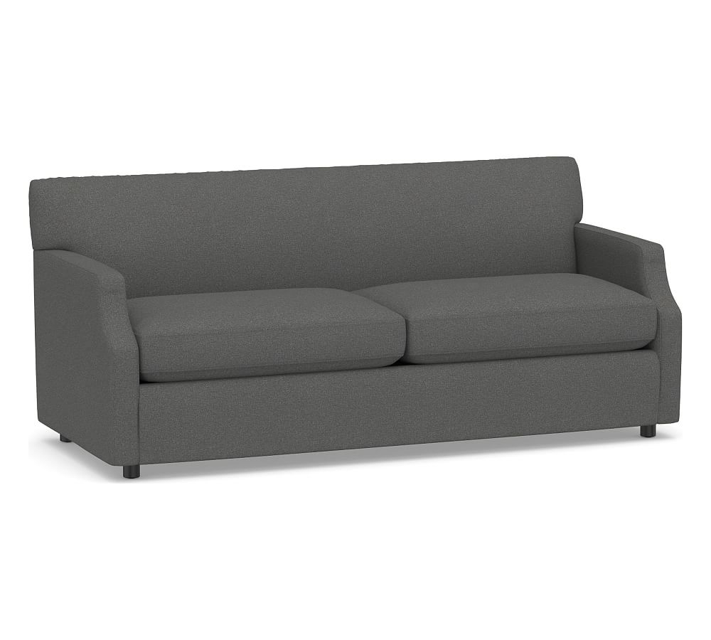 SoMa Hazel Upholstered Sofa 73.5", Polyester Wrapped Cushions, Park Weave Charcoal - Image 0
