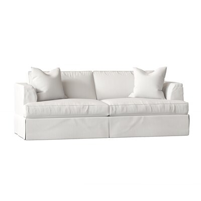 Lucia 93" Recessed Arm Slipcovered Sofa Bed - Image 0