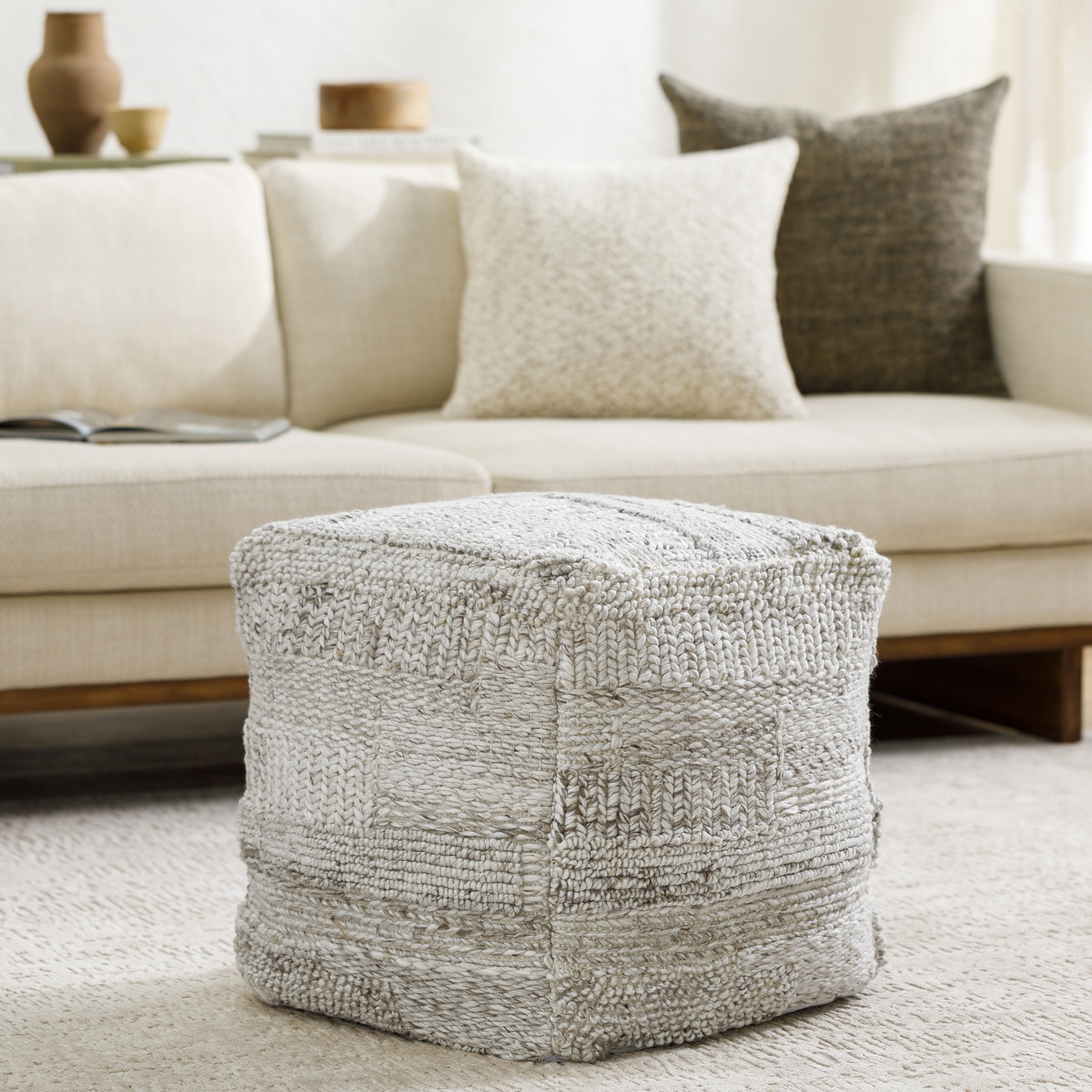 Gabon Woven Pouf - Image 1
