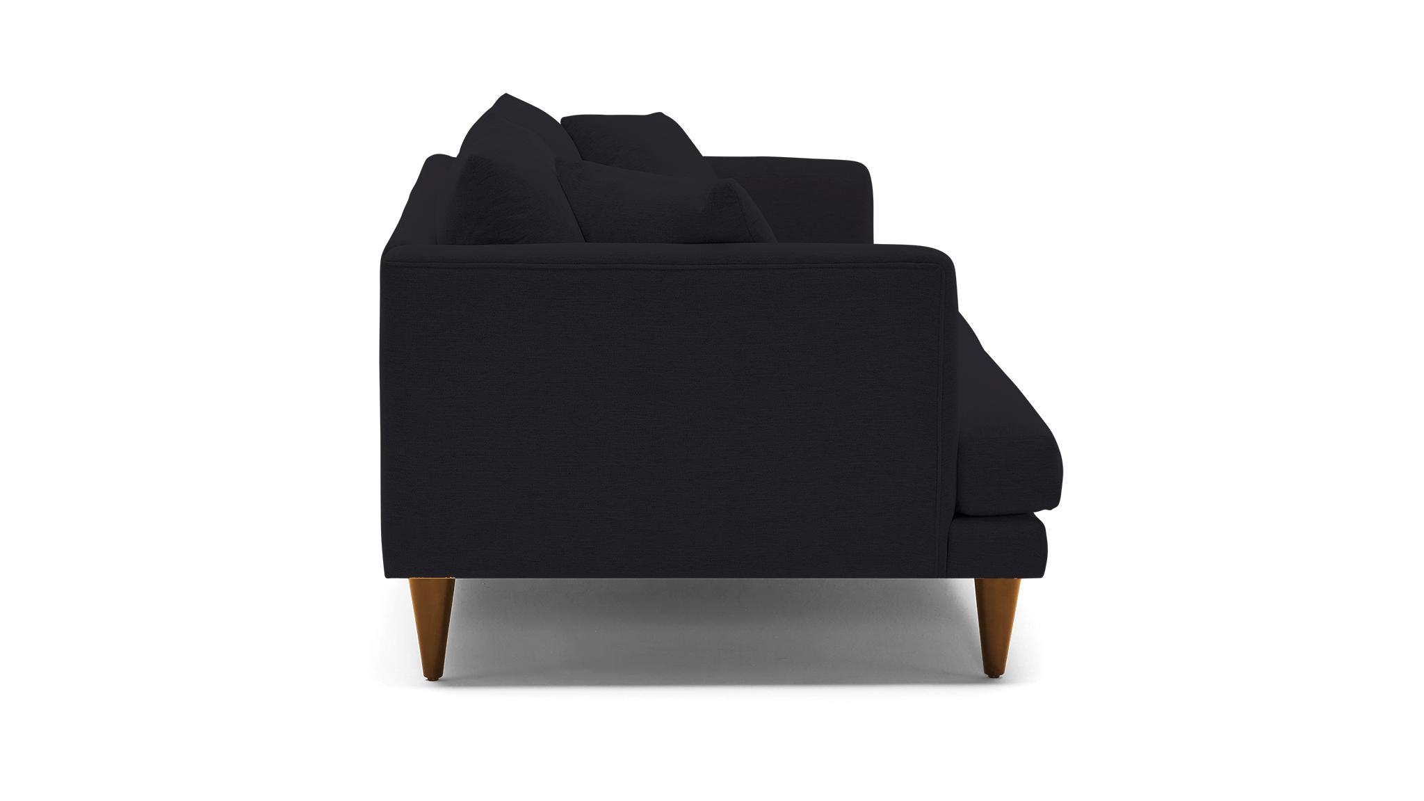 Black Lewis Mid Century Modern Sofa - Royale Gunmetal - Mocha - Cone - Image 2