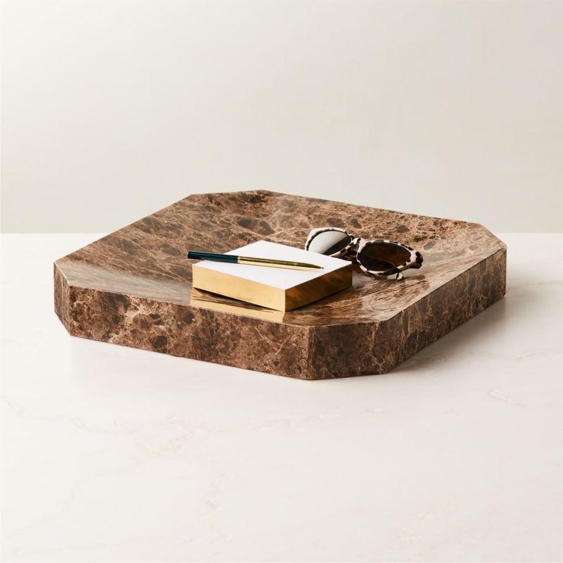 Thayne Brown Marble Catchall - Image 1