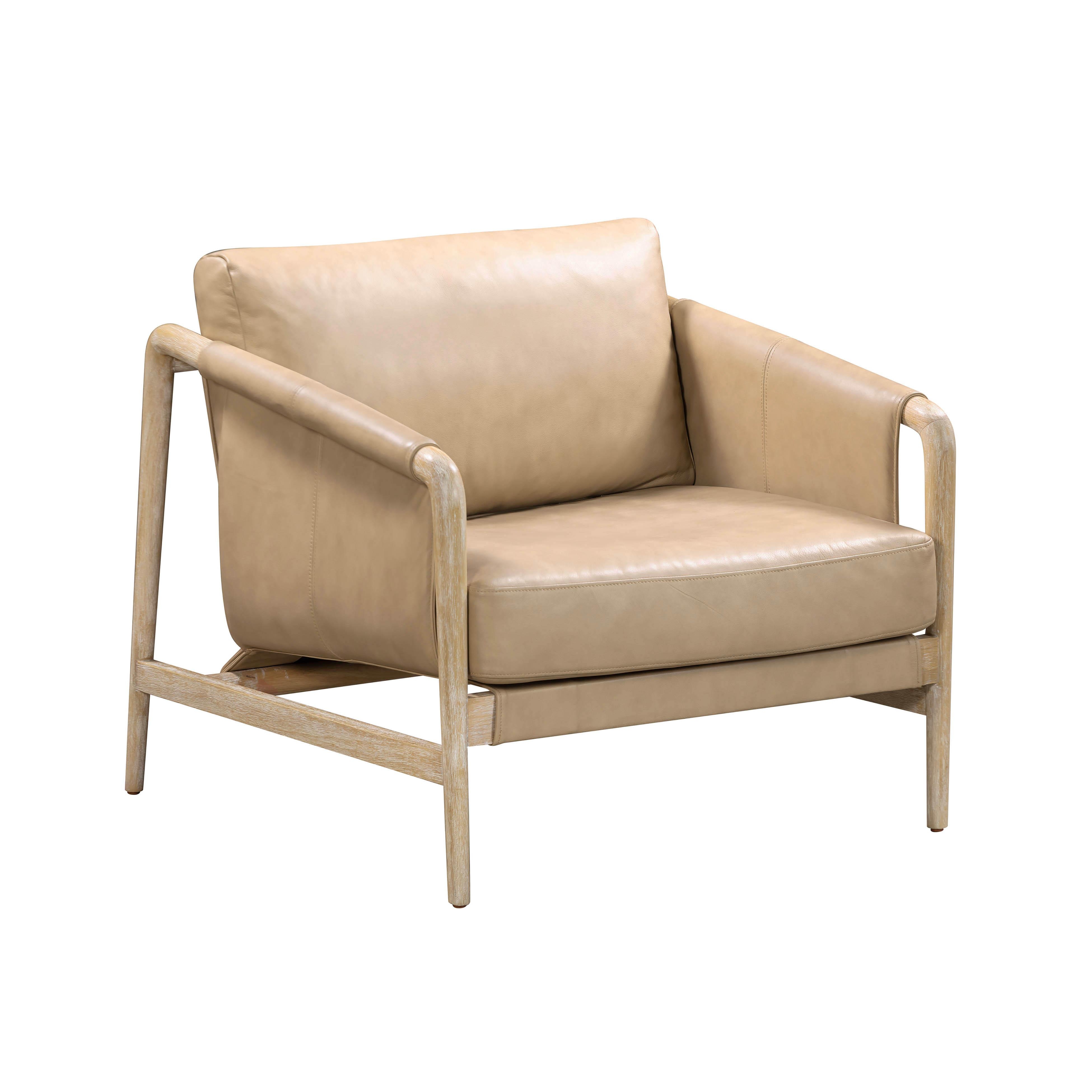 Chakka Tan Genuine Leather Accent Chair - Image 0