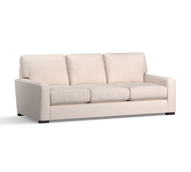 Turner Square Arm Upholstered Sofa 2X2 83", Down Blend Wrapped Cushions, Performance Brushed Basketweave Chambray - Image 4