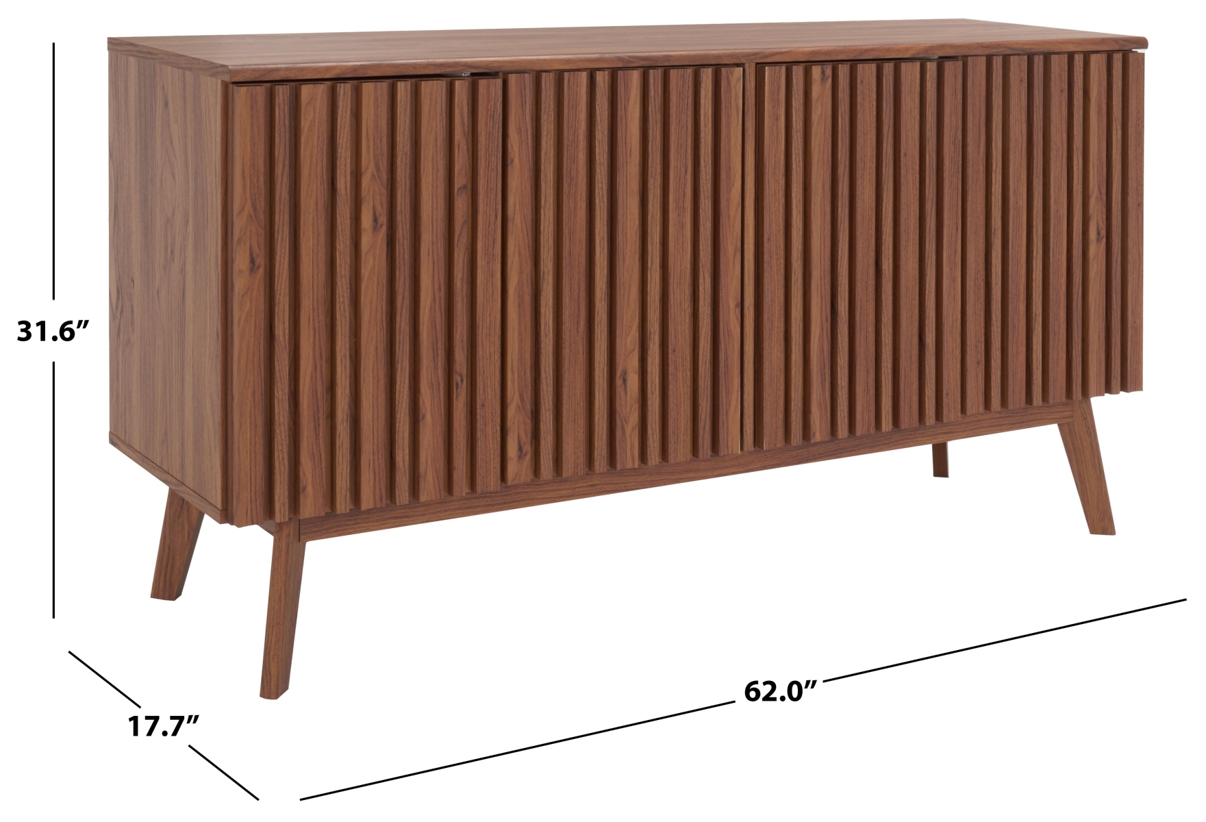 Helena 4 Door 4 Shelf Media Stand - Walnut - Image 9