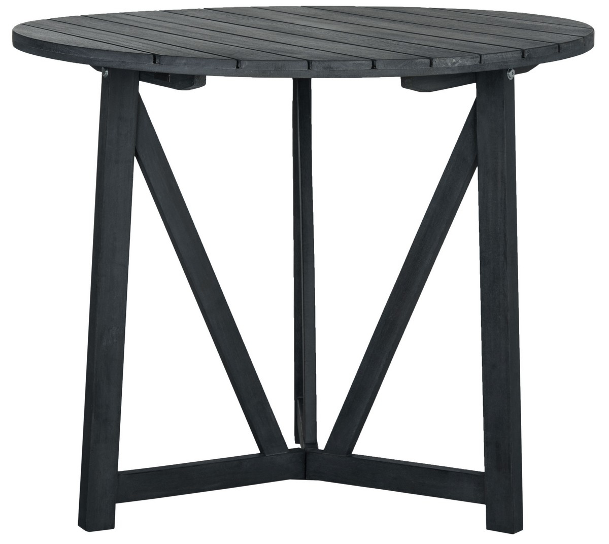Cloverdale Round Table - Dark Slate Gray/Beige - Safavieh - Image 0