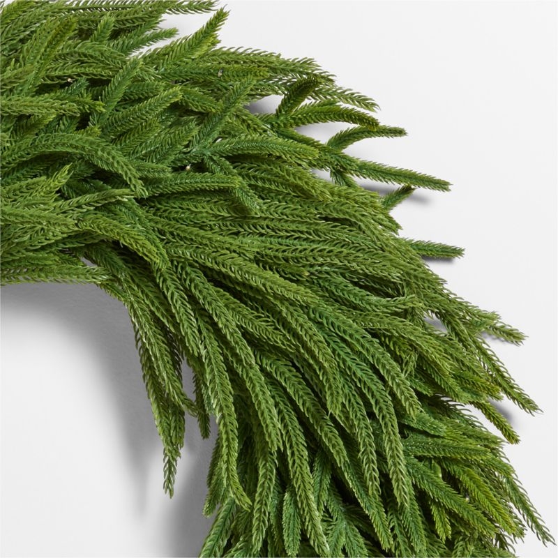 Faux Pre-Lit Norfolk Pine Wreath 28" - Image 4