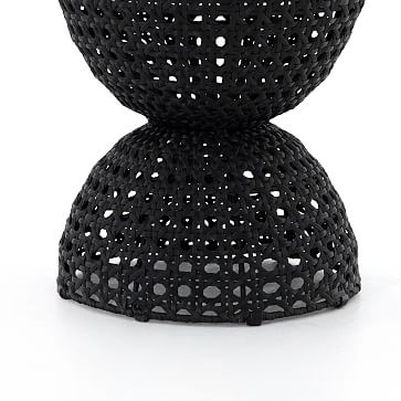 Woven Outdoor End Table, Black - Image 1