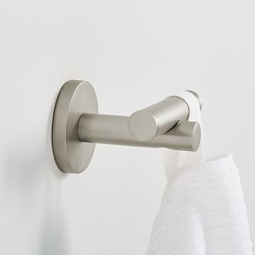 Modern Overhang Bathroom Collection, Towel Hook, Brushed Nickel - Image 0