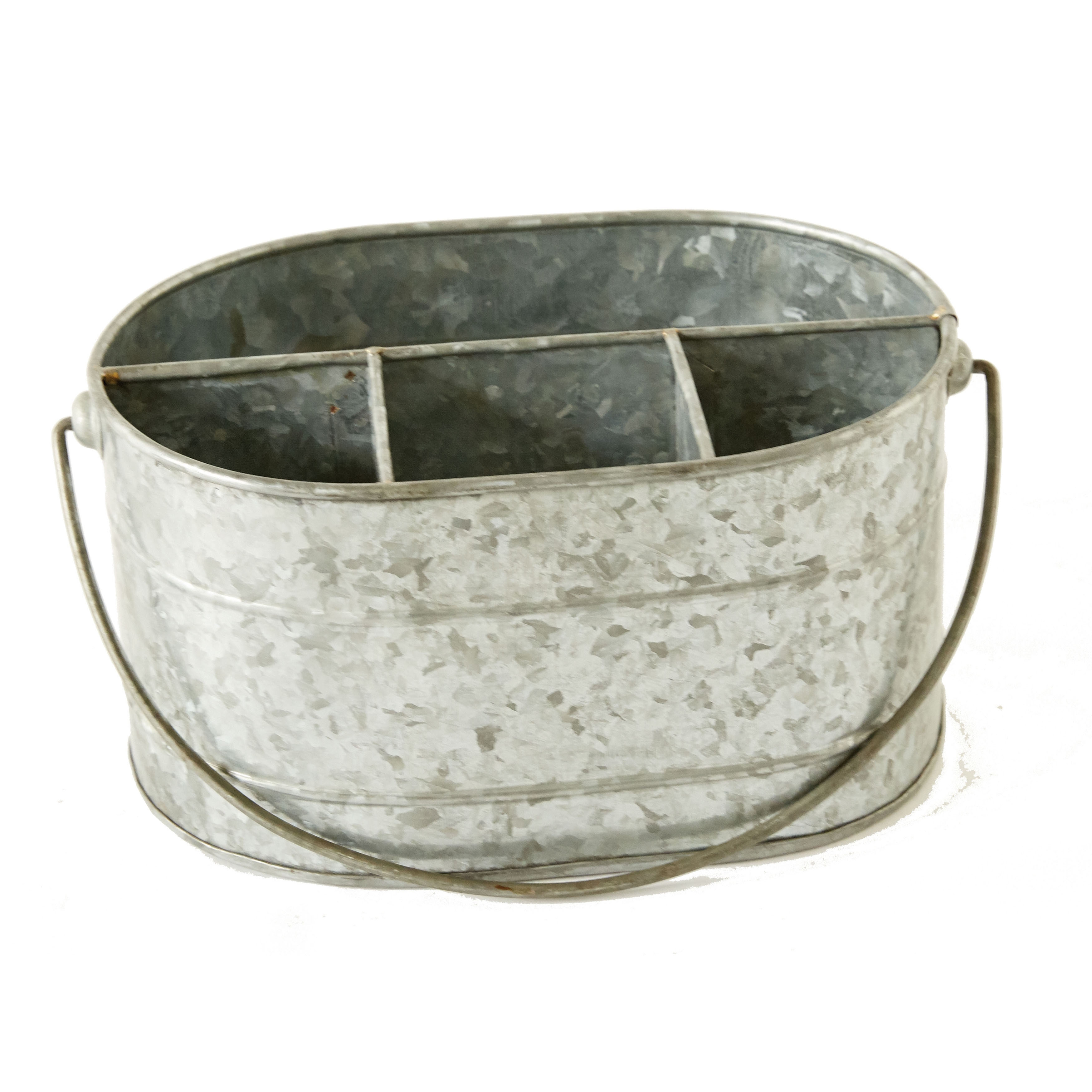 Metal Bucket with 4 Compartments and Handle - Image 0