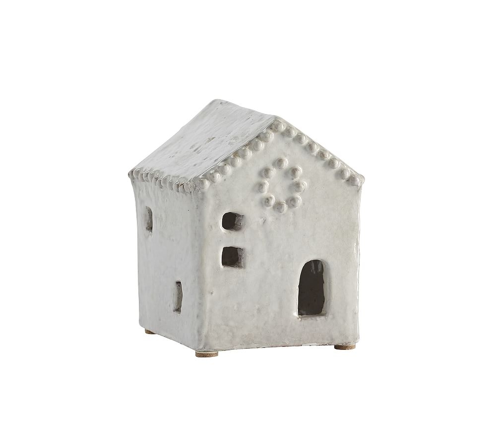 Ceramic Christmas Handcrafted Village Houses, Mini, White - Image 0