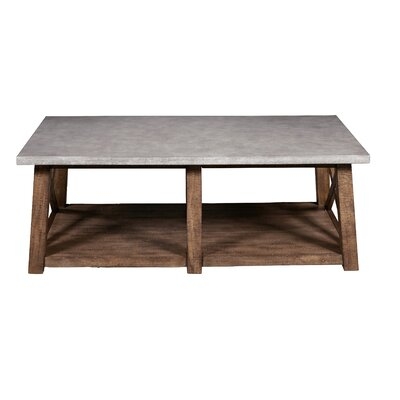 Meredith Solid Wood Cross Legs Coffee Table with Storage - Image 0