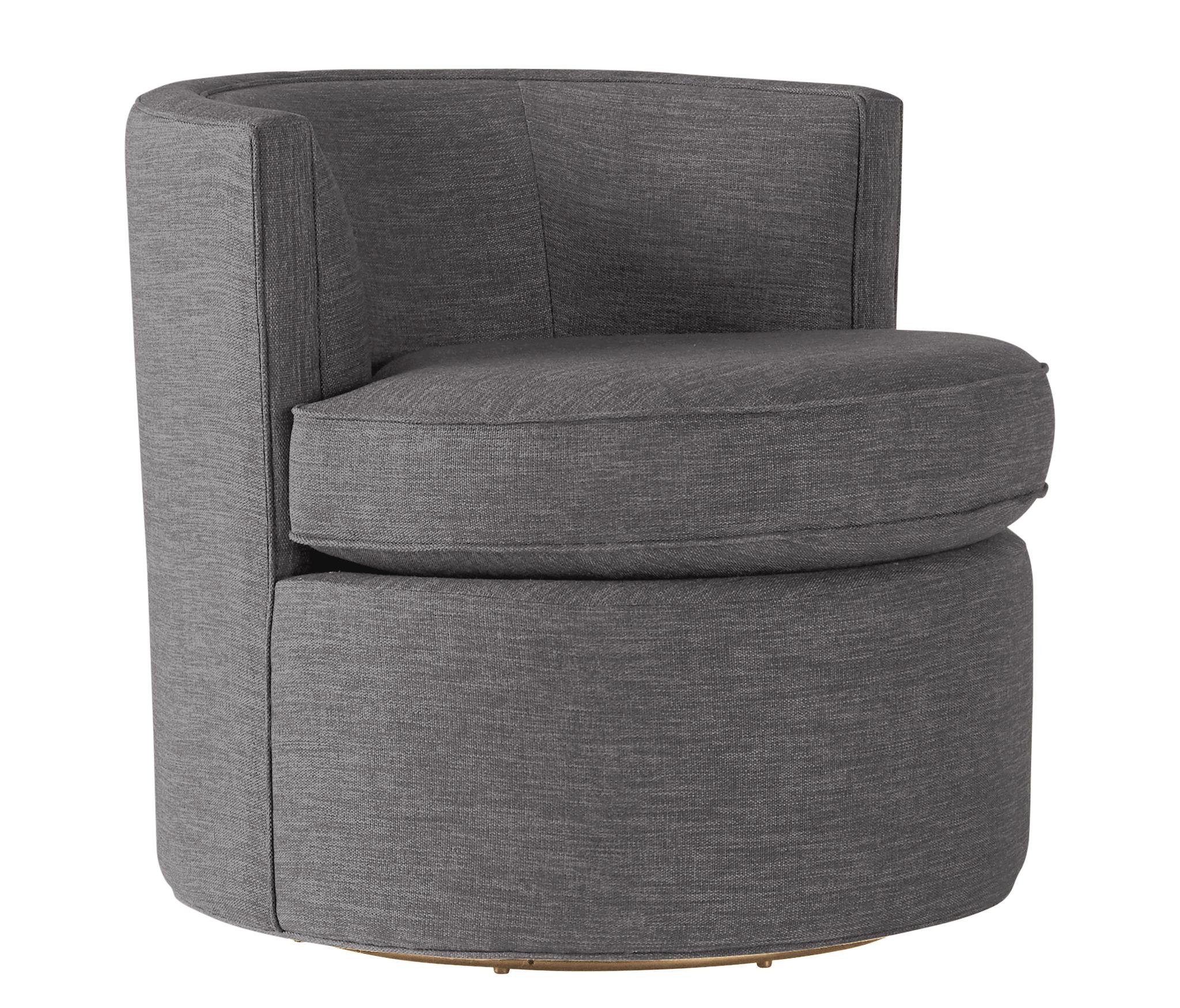 Gray Carly Mid Century Modern Swivel Chair - Royale Ash - Image 1