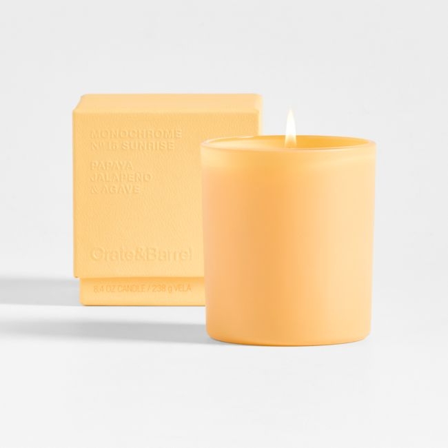 Monochrome No. 15 Sunrise 1-Wick Scented Candle - Papaya, Jalapeno and Agave - Image 0
