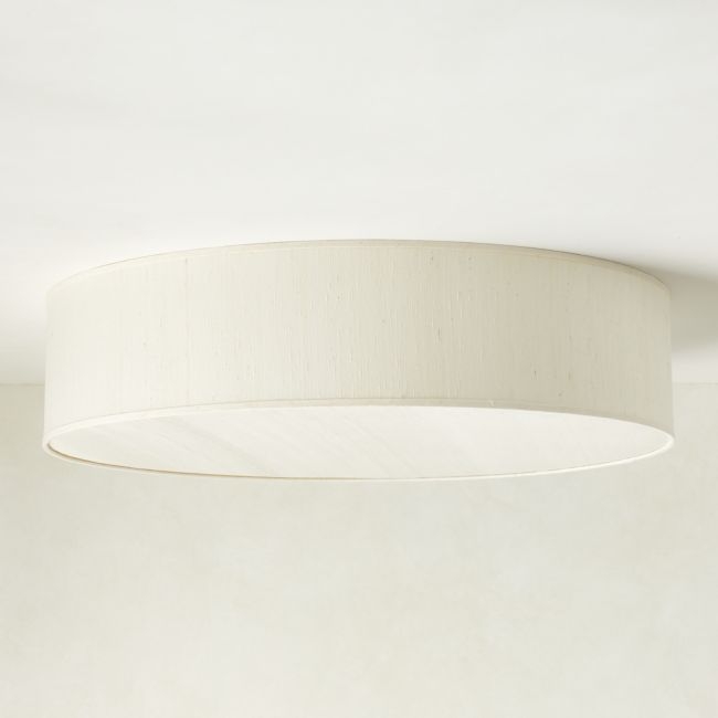 Boum Raw Silk Drum Flush Mount Light 34" - Image 0