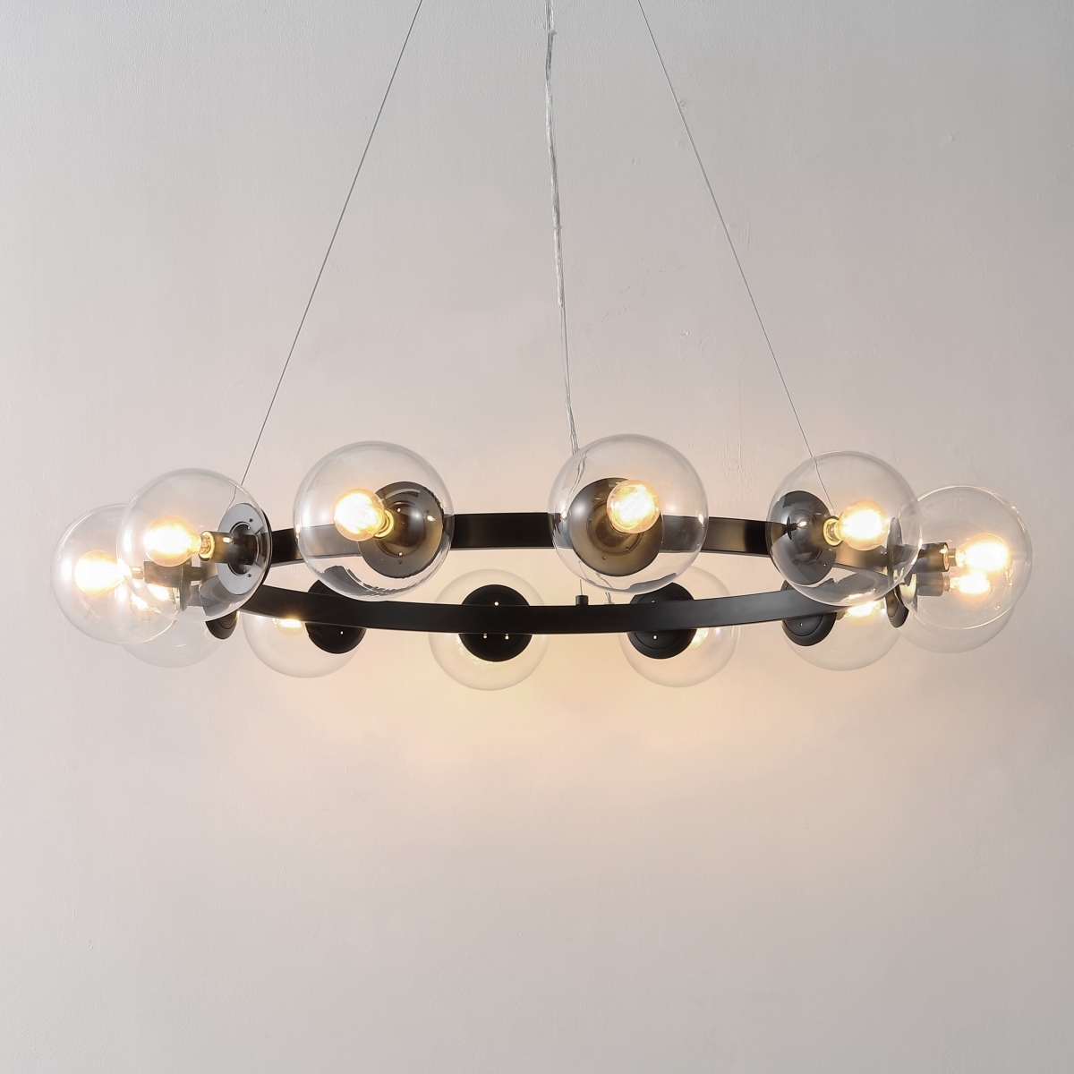 Rylian 12 Lt 38" Chandelier - Black - Safavieh - Image 5