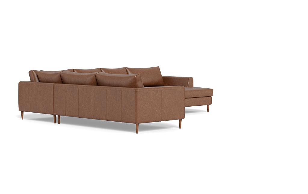 Asher Leather 4 Piece Corner Right Chaise Sectional - Image 1