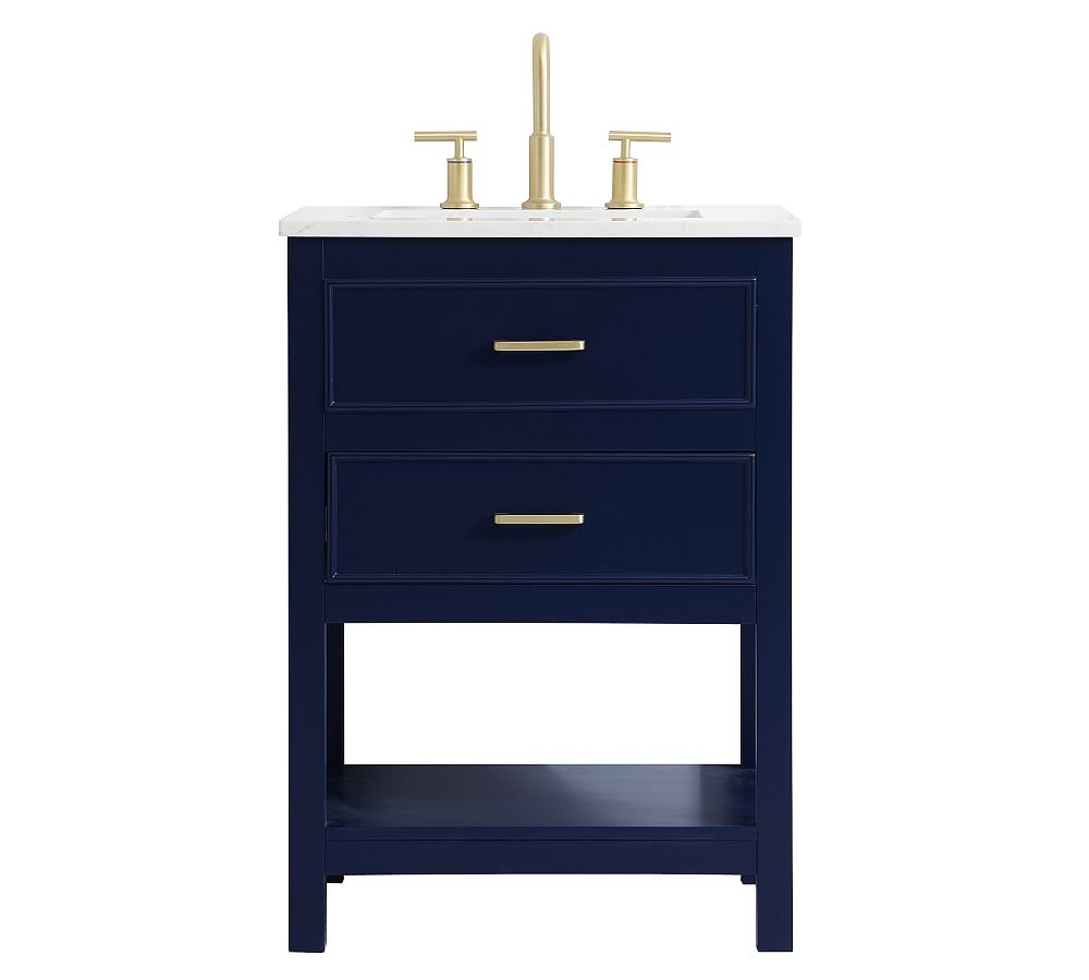 Sinclaire Single Sink Vanity Cabinet, Blue, 24" - Image 0