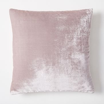 Lush Velvet Pillow Cover, 24"x24", Washed Ruby - Image 2