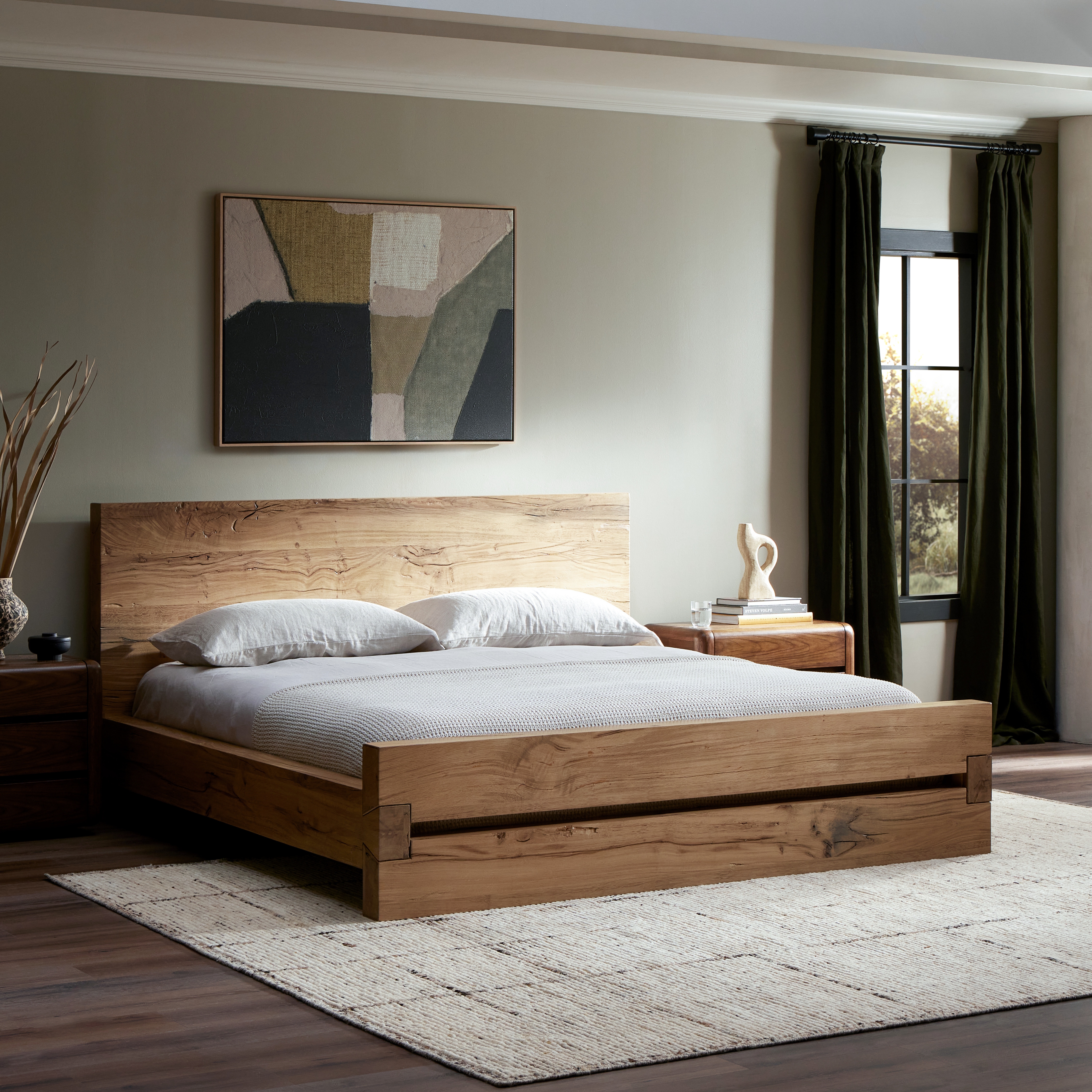 Lia Bed-Natural Reclaimed French Oak-Q - Image 1
