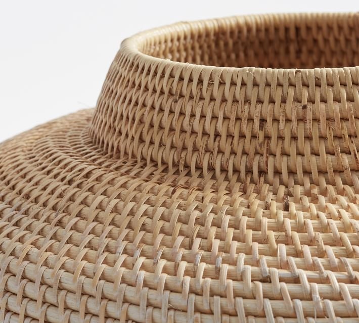 Woven Rattan Vases, Small Round, Natural - Image 2