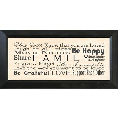 Dropship Be Happy Family Quotes - Picture Frame Textual Art Print on Paper - Image 0