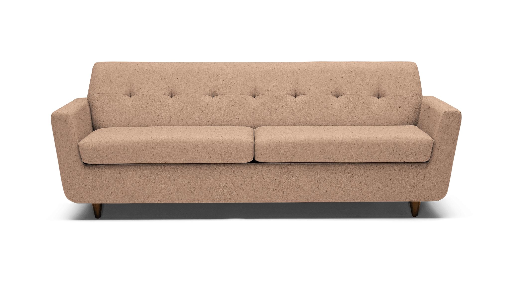 Pink Hughes Mid Century Modern Sleeper Sofa - Royale Blush - Mocha - Image 0