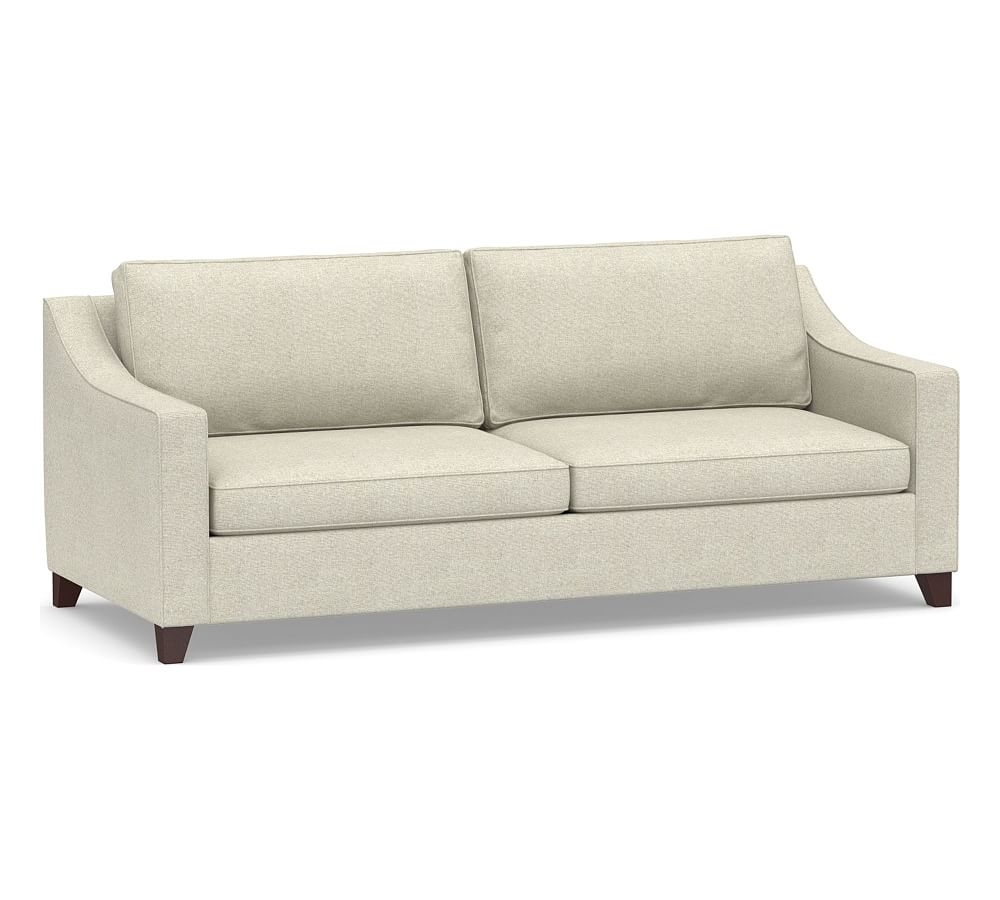 Cameron Slope Arm Upholstered Deep Seat Grand Sofa 2-Seater 95", Polyester Wrapped Cushions, Performance Heathered Basketweave Alabaster White - Image 0