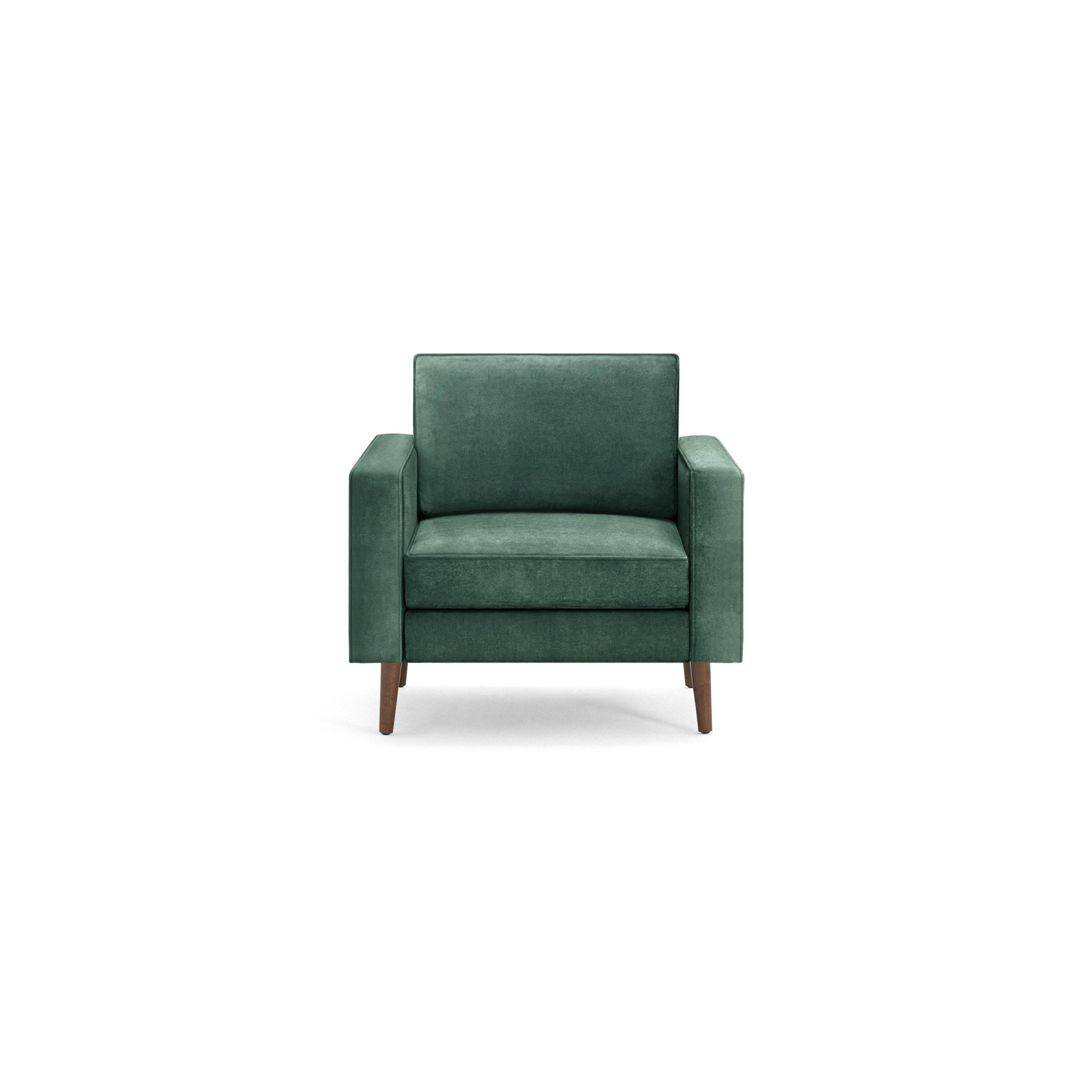 Nomad Velvet Armchair in Jade, Leg Finish: WalnutLegs - Image 0