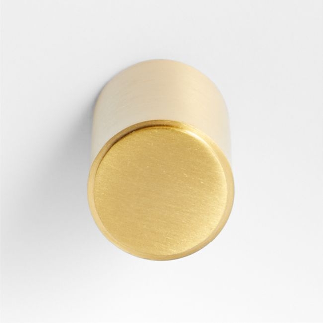 Modern Flat-End Cylinder Brushed Brass Cabinet Knob - Image 0